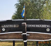 Akterspegeln från fartyget Astrid, ASTRID var det sista fartyg som byggdes i Timmernabben